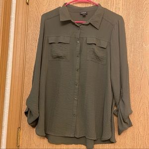 A.N.A Buttoned Collared Blouse, Sz L